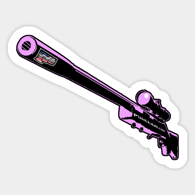 Punchado Sniper Rifle Blank Text, v. Code Pink Sticker by punchado